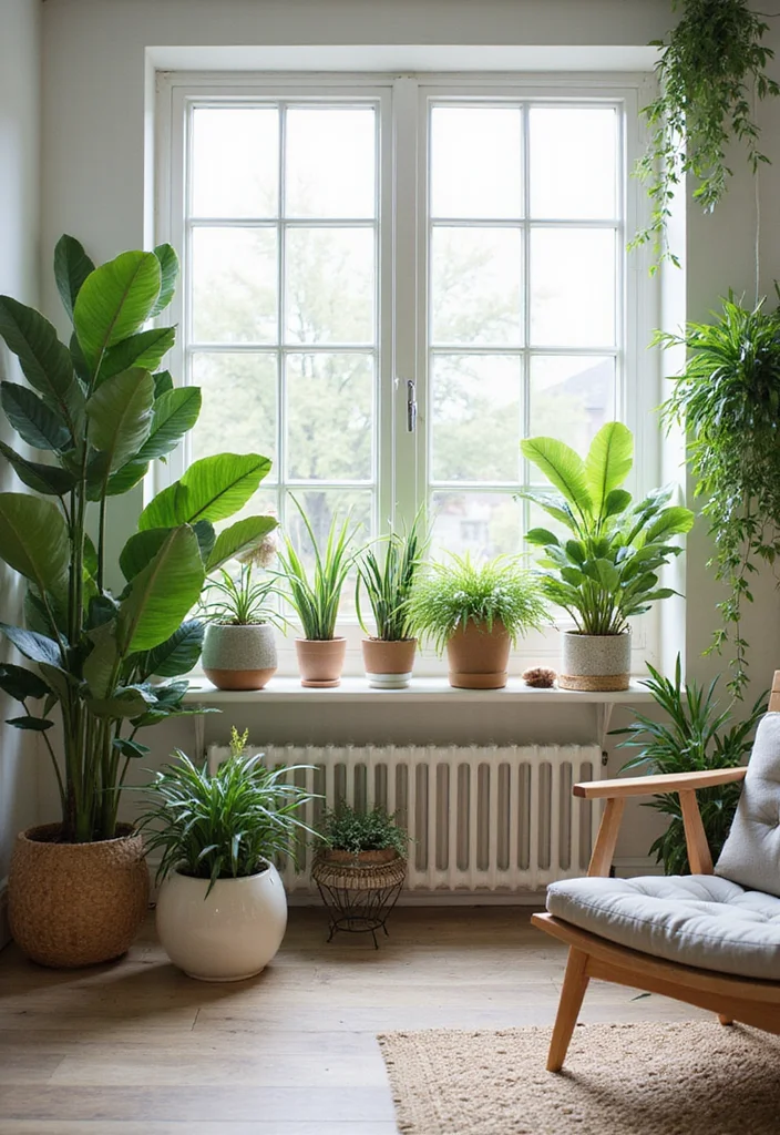 12 Living Room Office Ideas for Integrated Functional Design 89 12 Living Room Office Ideas for Integrated Functional Design - 9. Greenery for Fresh Air and Aesthetics