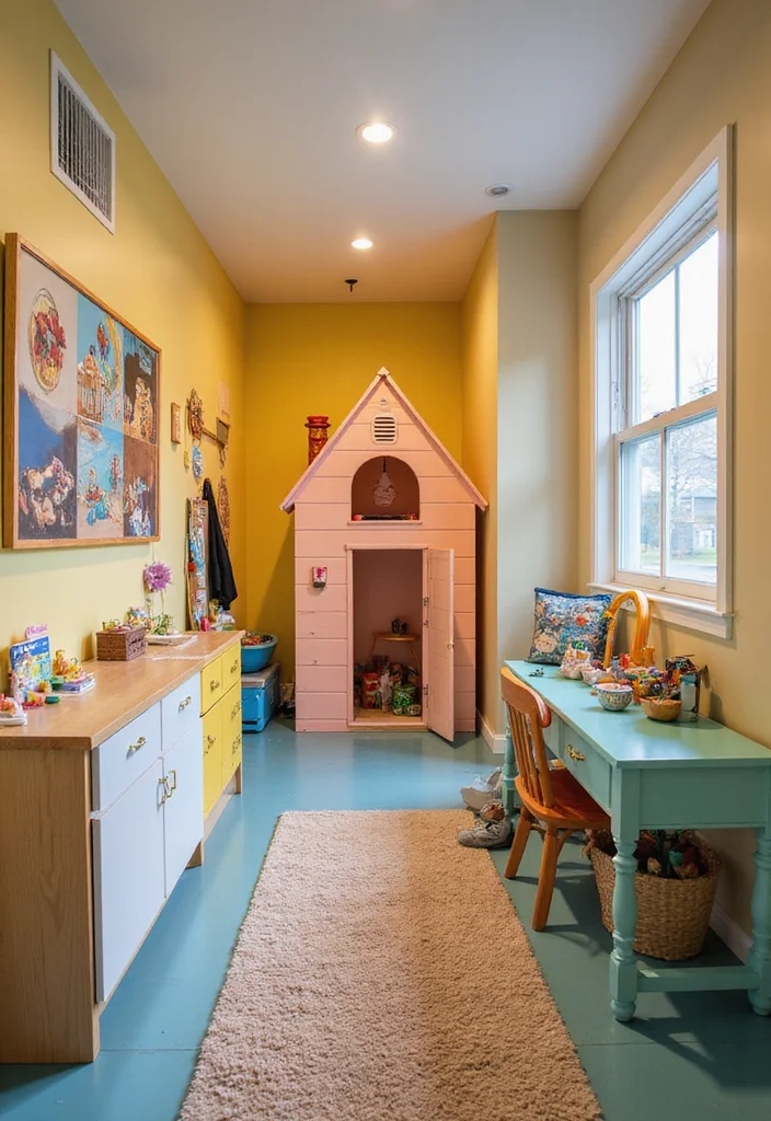 12 Long Narrow Basement Ideas for Balanced Functional Layouts - 11. Playful Kids’ Zone