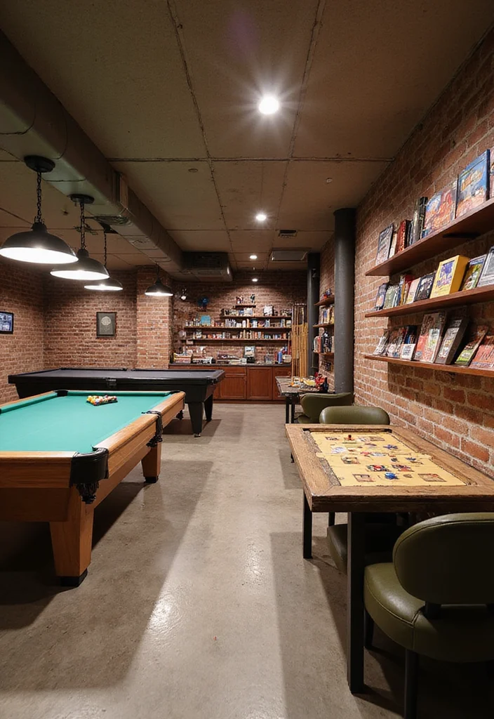 12 Long Narrow Basement Ideas for Balanced Functional Layouts - 2. Multi-Purpose Game Area