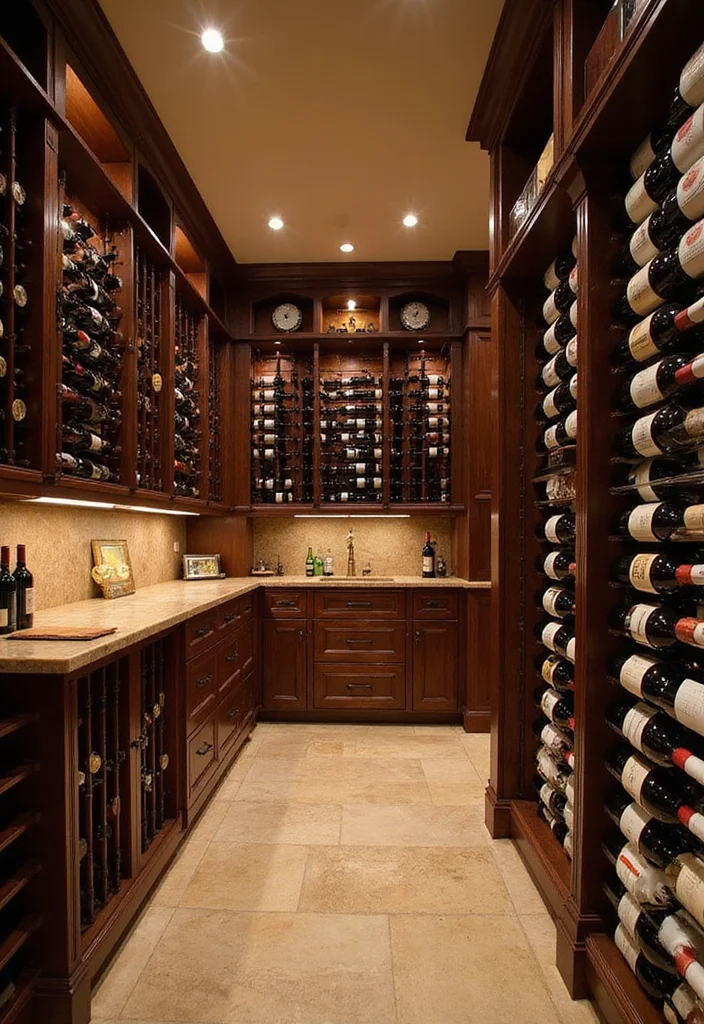 12 Long Narrow Basement Ideas for Balanced Functional Layouts - 7. Elegant Wine Cellar