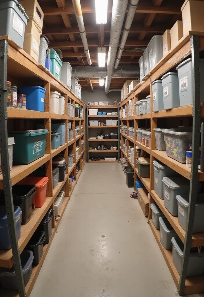 12 Long Narrow Basement Ideas for Balanced Functional Layouts - 8. Organized Storage Solutions