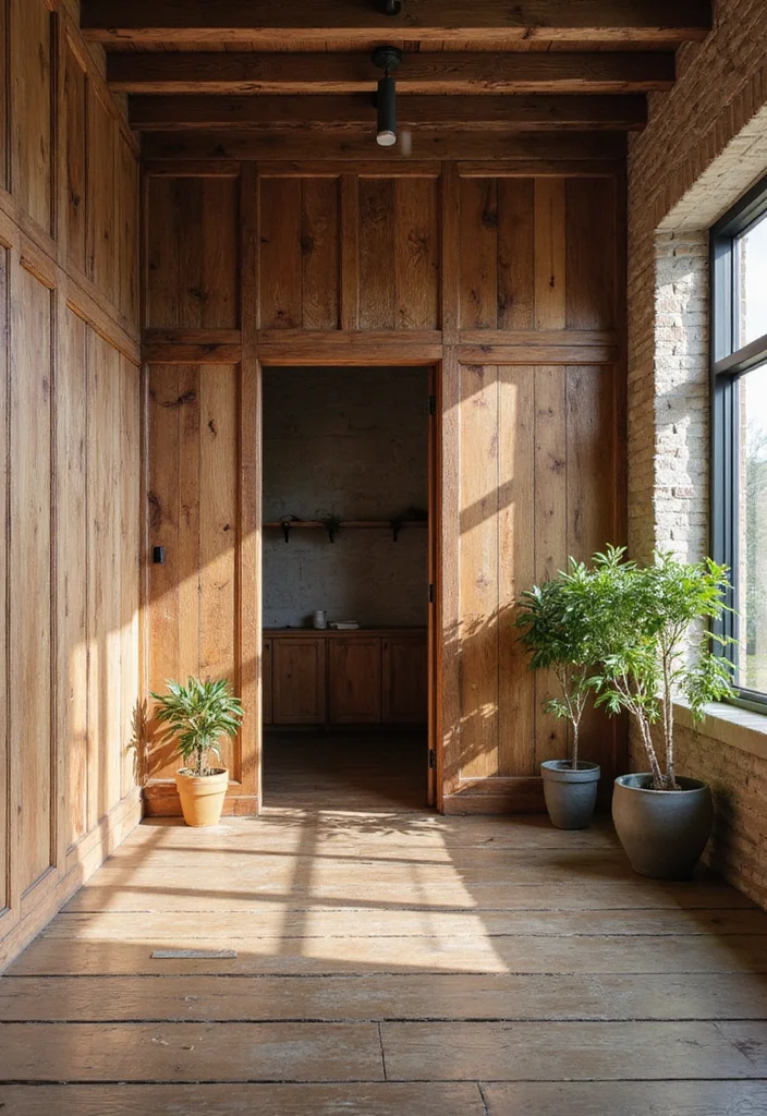 12 Office Room Divider Ideas for Flexible Work Zones - 10. Reclaimed Wood Partitions
