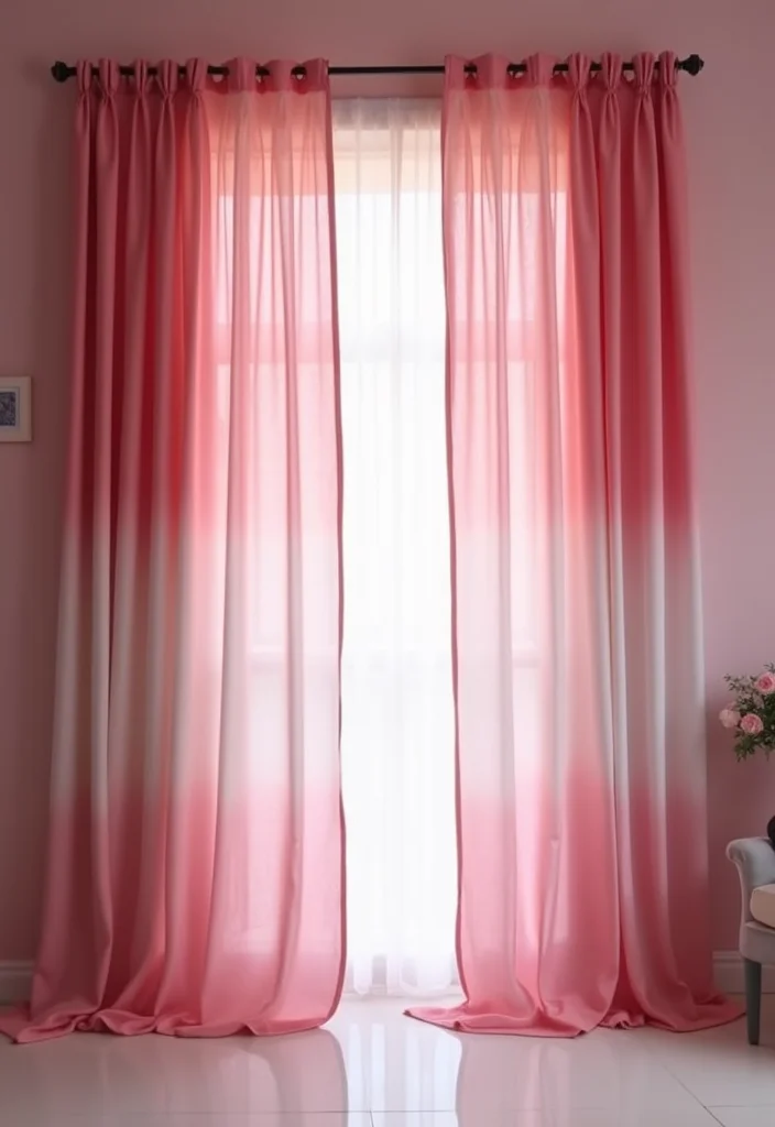 12 Pink Room Curtain Ideas for Soft Charming Decor - 5. Ombre Shades of Pink