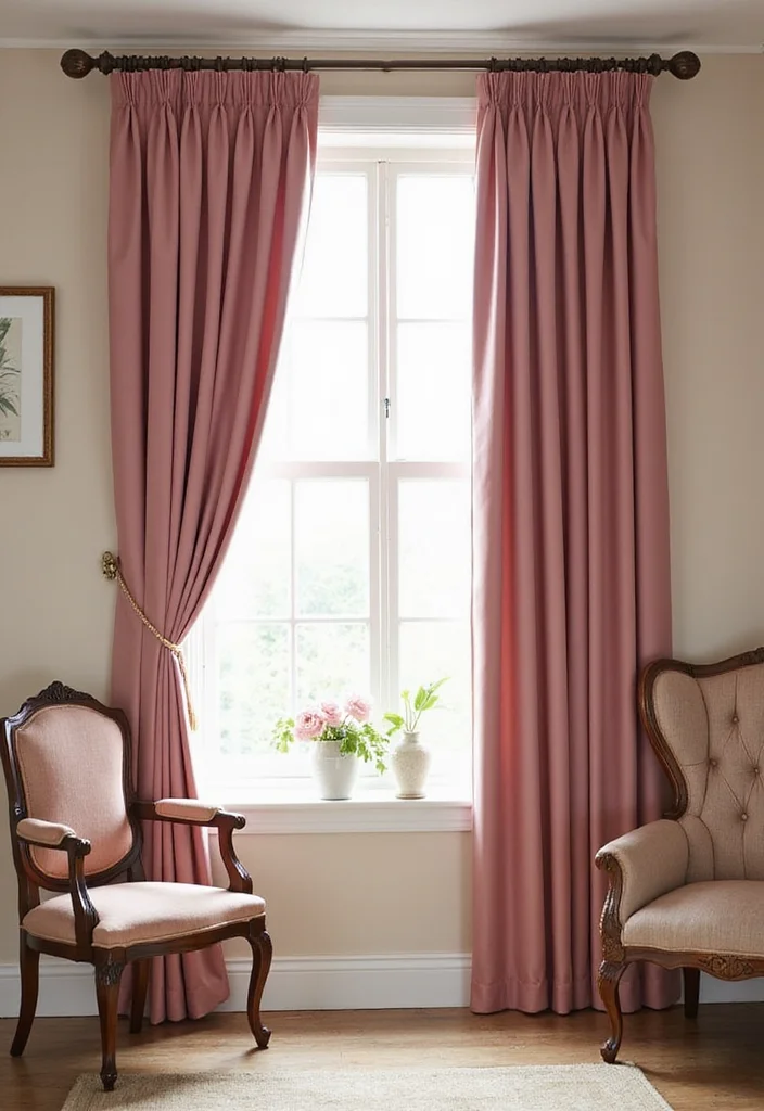 12 Pink Room Curtain Ideas for Soft Charming Decor - 7. Classic Pinch Pleats