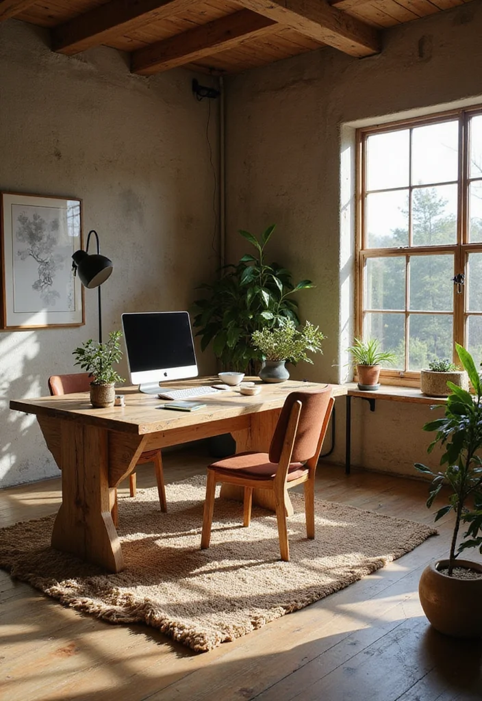 12 Rustic Office Ideas for Warm Natural Productivity - 11. Sustainable Materials