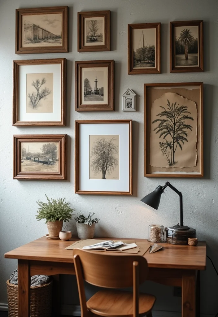 12 Rustic Office Ideas for Warm Natural Productivity - 7. Personal Touches and Artwork