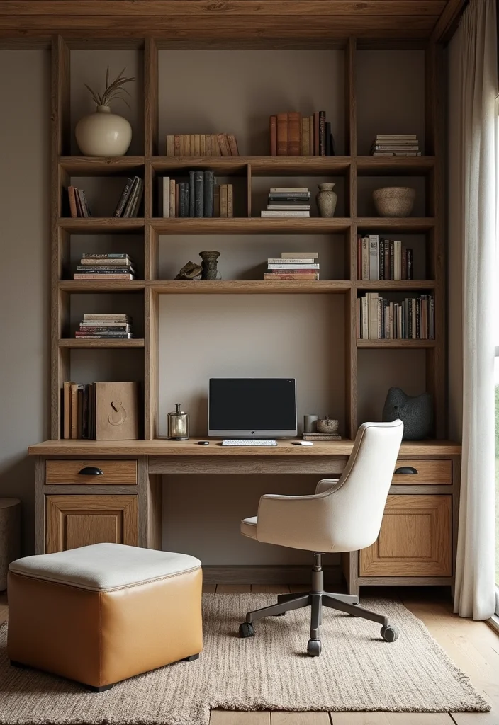 12 Rustic Office Ideas for Warm Natural Productivity - 8. Multi-functional Furniture