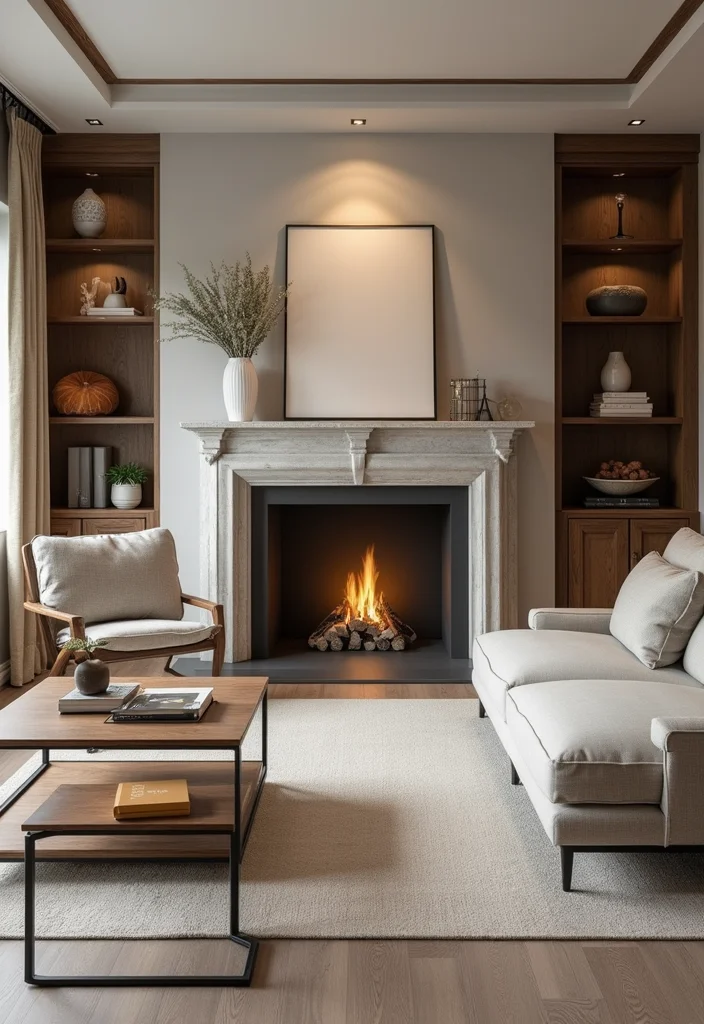 12 Sitting Room Ideas With Fireplace for a Relaxed Focal Point - 10. Multi-Functional Spaces