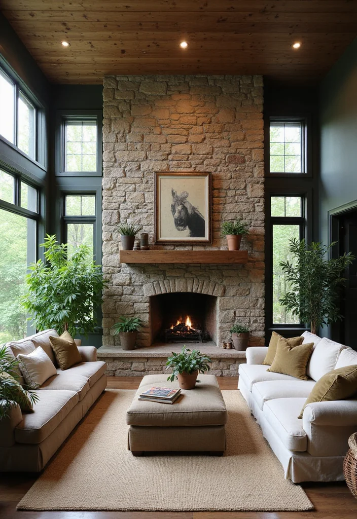 12 Sitting Room Ideas With Fireplace for a Relaxed Focal Point - 9. Outdoor-Inspired Interiors