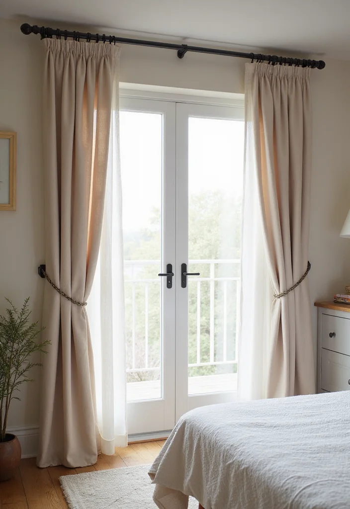 12 Sliding Glass Door Curtain Ideas for Smooth Light Control - 11. Soft Color Drapes