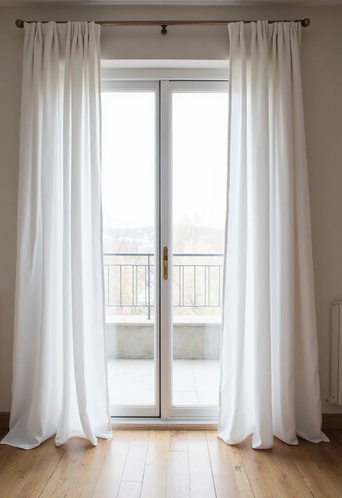 12 Sliding Glass Door Curtain Ideas for Smooth Light Control - 12. Minimalist Curtains