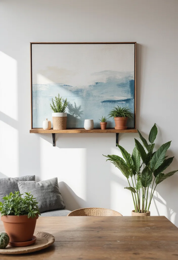12 Small Dining Room Wall Decor Ideas for Space Conscious Style - 1. Art that Multitasks
