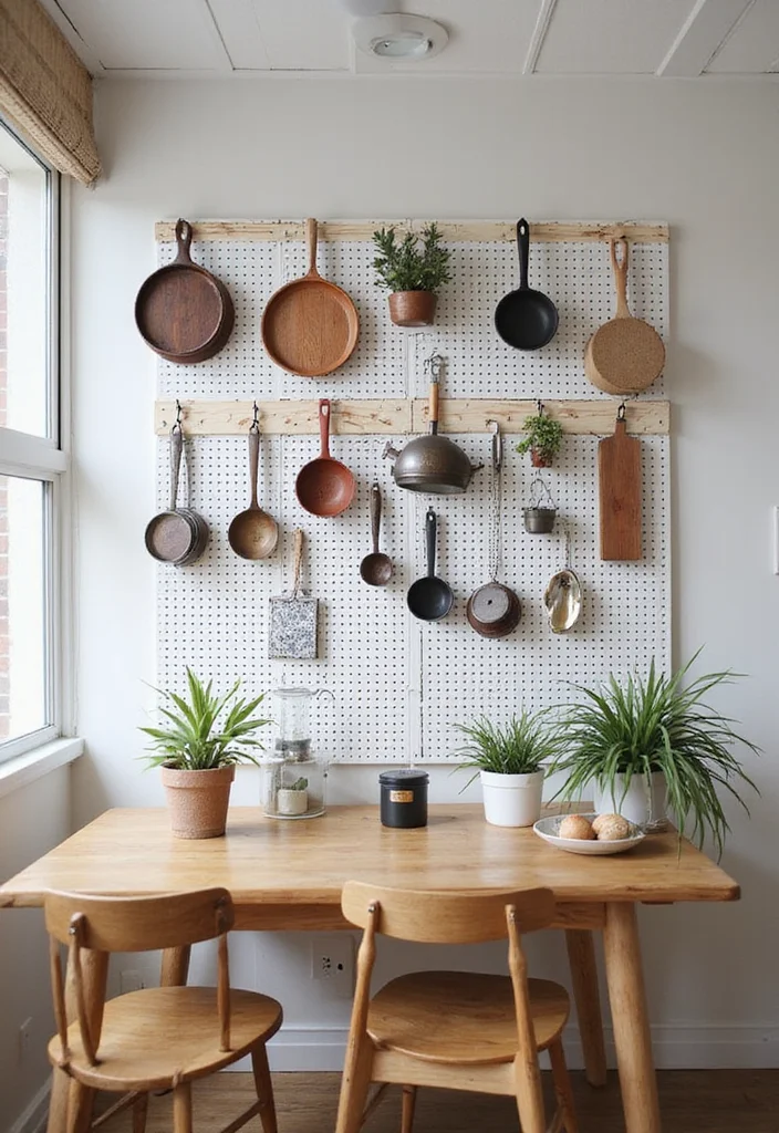 12 Small Dining Room Wall Decor Ideas for Space Conscious Style - 10. Pegboards for Practicality