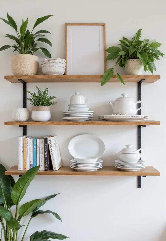 12 Small Dining Room Wall Decor Ideas for Space Conscious Style - 3. Floating Shelves