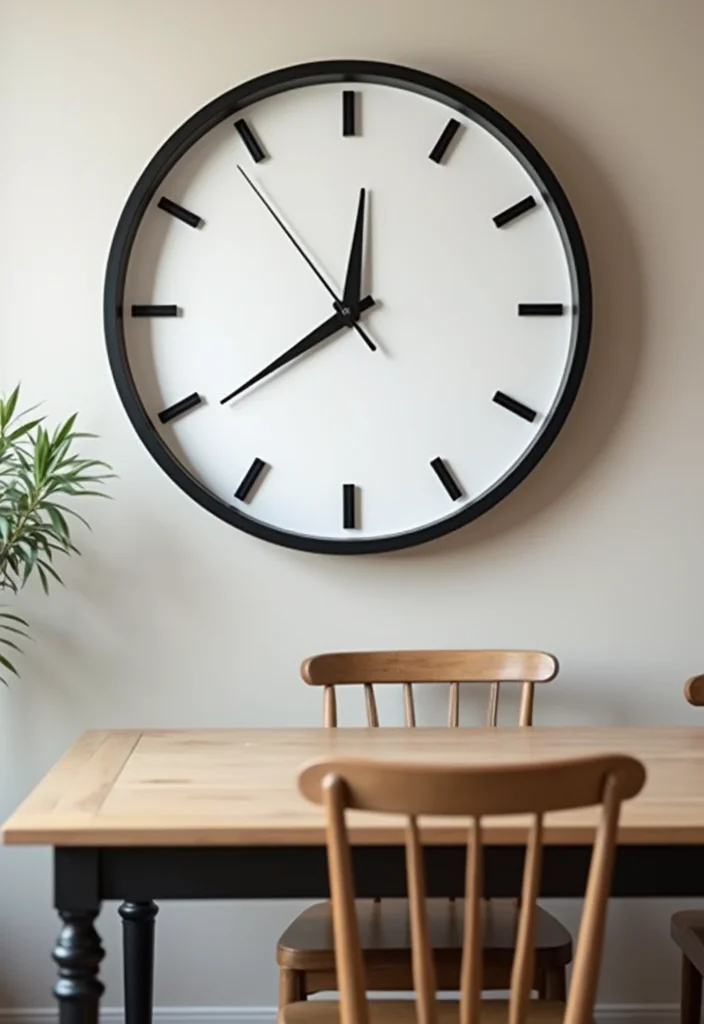 12 Small Dining Room Wall Decor Ideas for Space Conscious Style - 8. Statement Clock