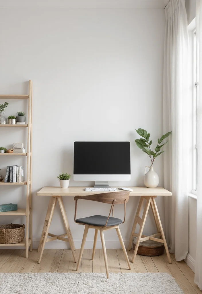 12 Small Home Office Ideas for Smart Efficient Layouts - 5. Minimalist Decor: Less is More