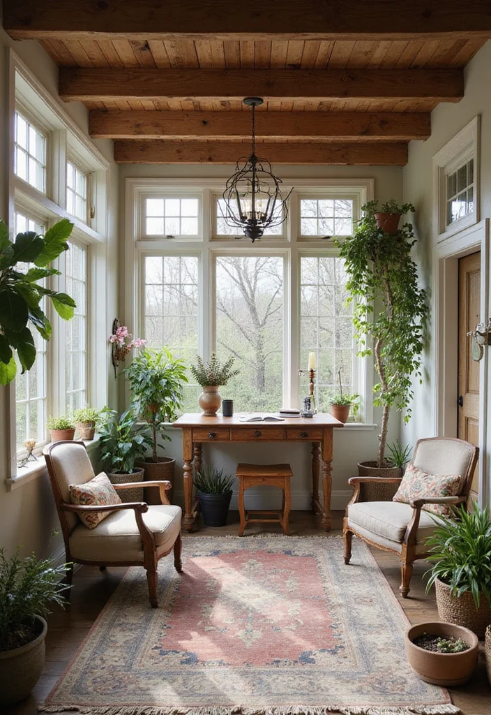 12 Sunroom Office Ideas for Bright Inspiring Workspaces 45 12 Sunroom Office Ideas for Bright Inspiring Workspaces - 5. Rustic Charm