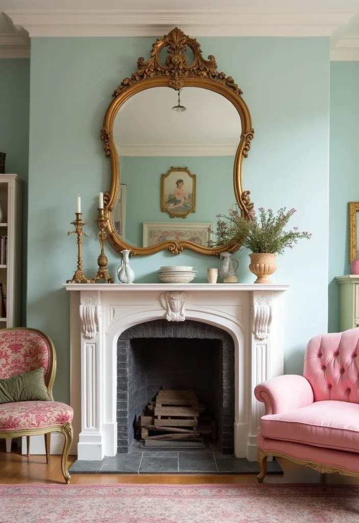 12 Wall Decor Mirror Ideas for Light and Visual Expansion - 1. Ornate Vintage Frames