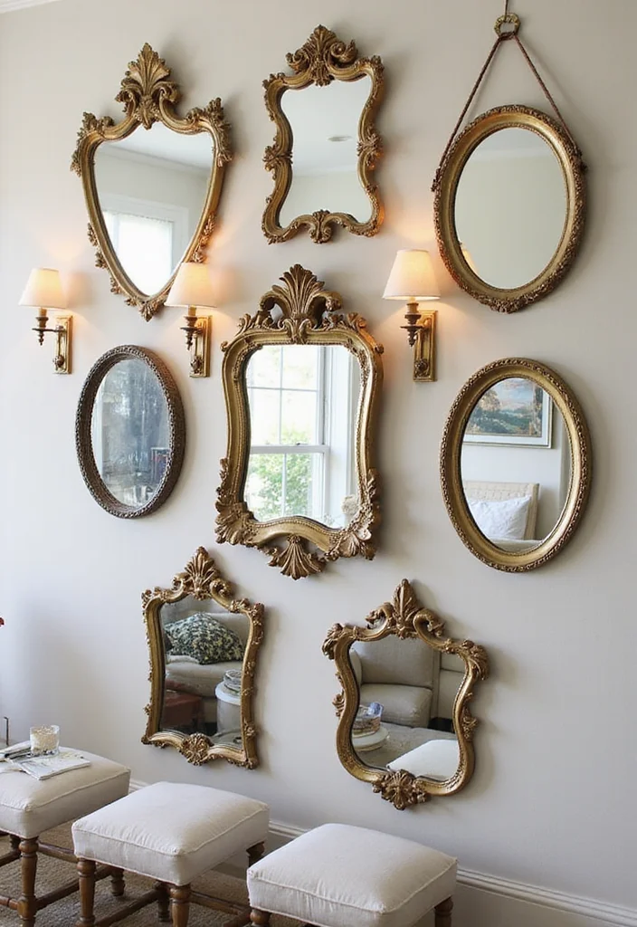 12 Wall Decor Mirror Ideas for Light and Visual Expansion - 7. Vintage Mirror Collages