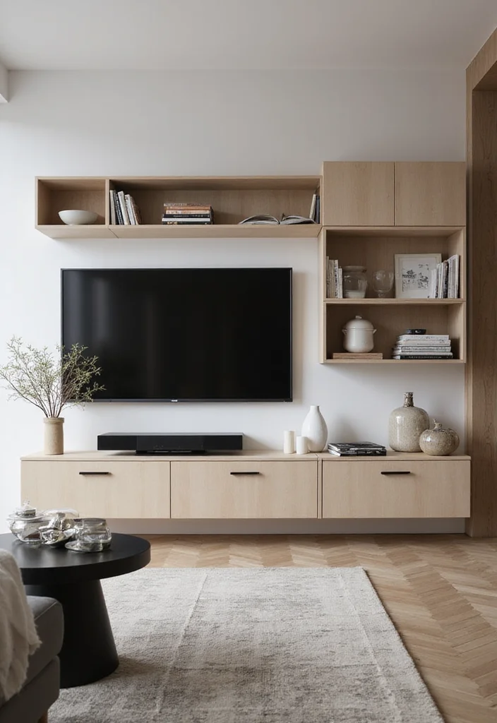 12 Wall TV Decor Ideas for Clean Balanced Layouts - 10. Functional Decor Elements