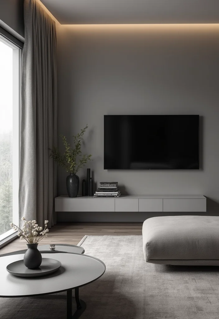12 Wall TV Decor Ideas for Clean Balanced Layouts - 2. Monochromatic Color Palette