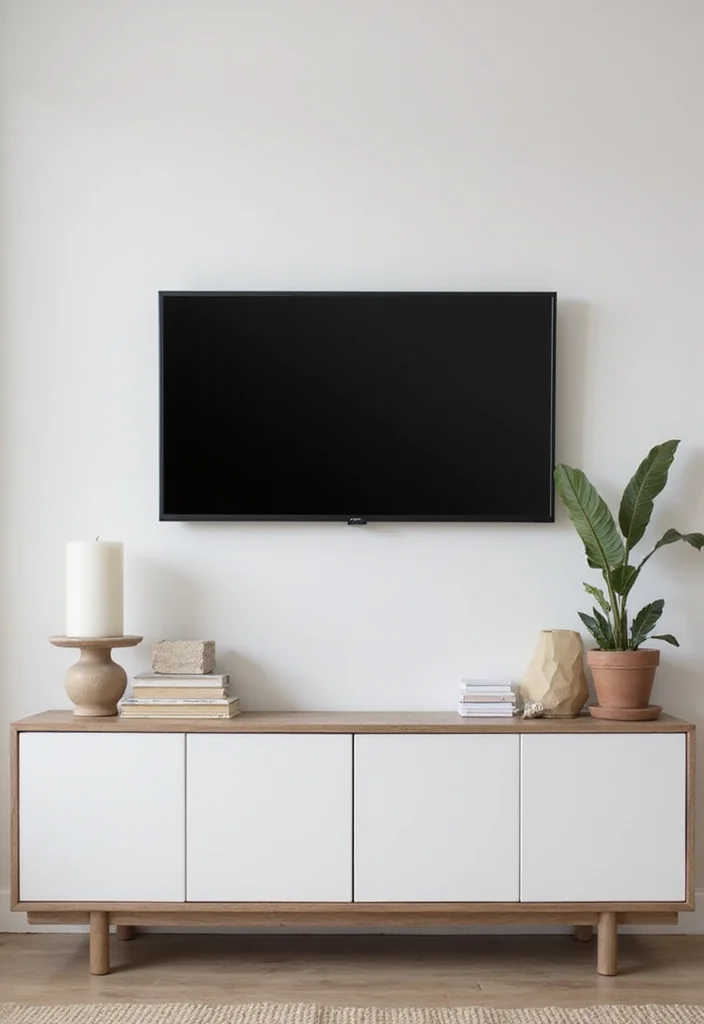 12 Wall TV Decor Ideas for Clean Balanced Layouts - 4. Minimalist Media Console