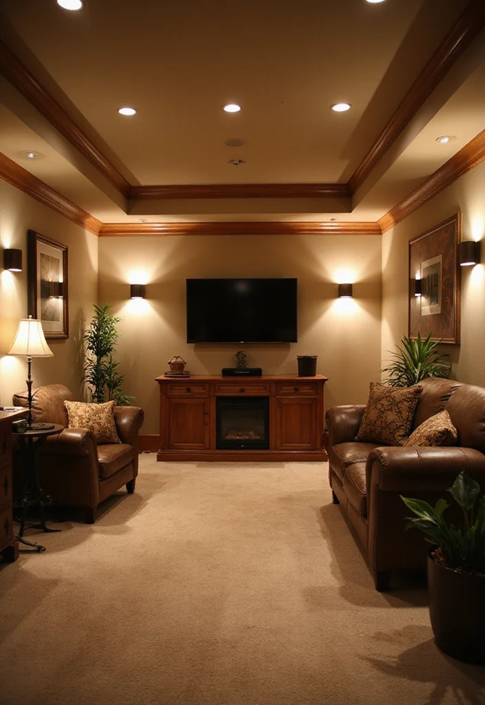 12 Windowless Basement Ideas for Light Enhanced Interiors - 1. Layered Lighting
