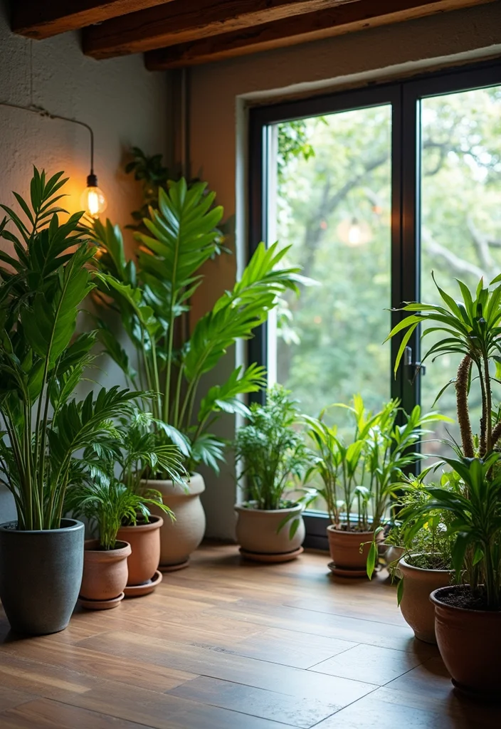 12 Windowless Basement Ideas for Light Enhanced Interiors - 9. Plants for Added Life