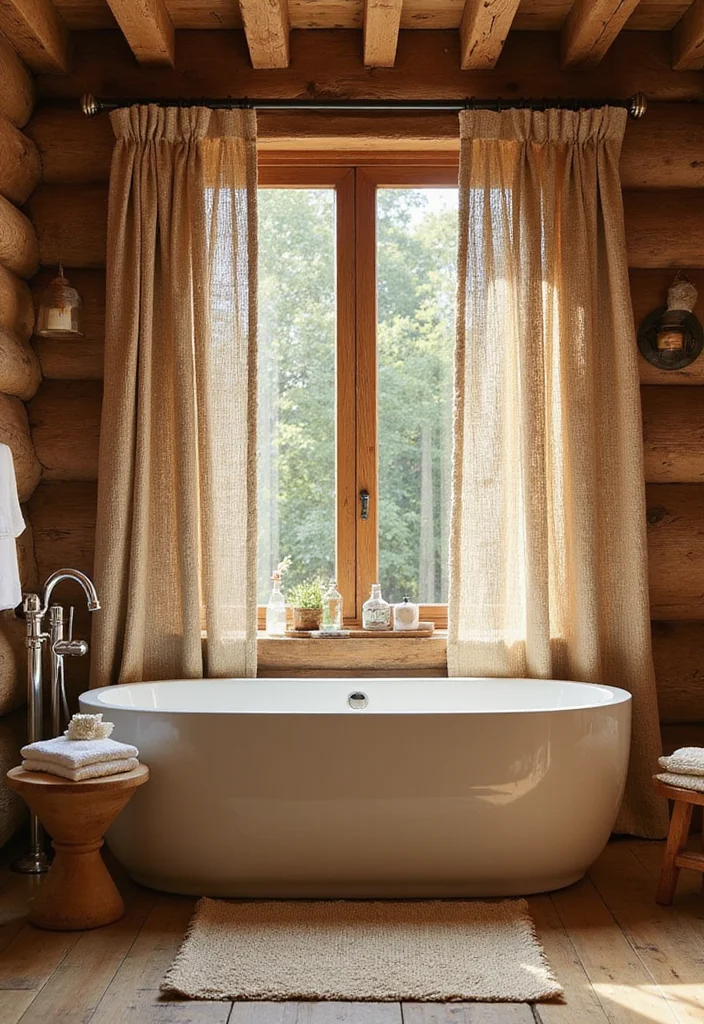 14 Bathroom Curtain Ideas for Light Privacy and Moisture Control - 5. Eco-Friendly Hemp Curtains