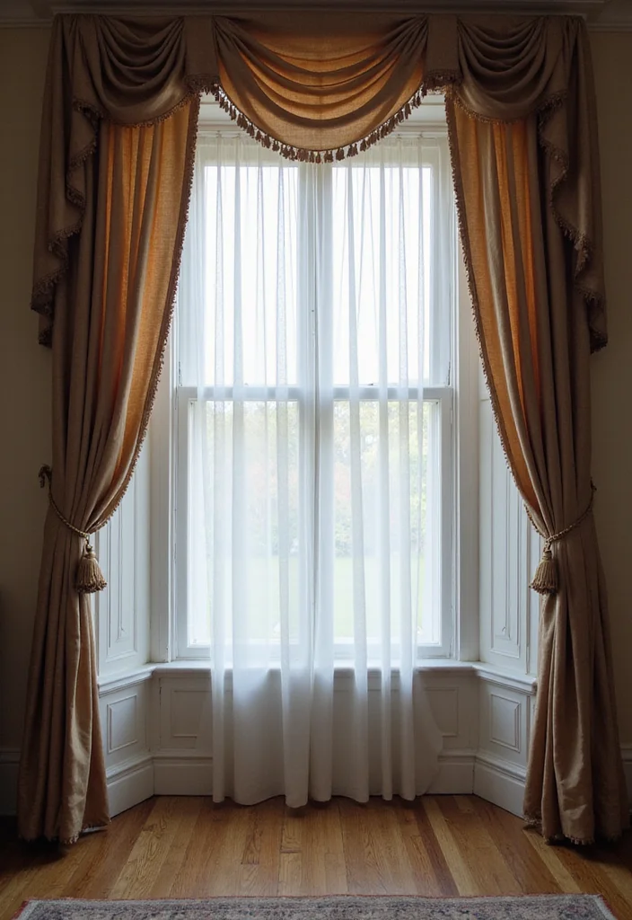 14 Bay Window Curtain Ideas for Balanced Elegant Framing - 11. Tiered Curtains for Added Depth