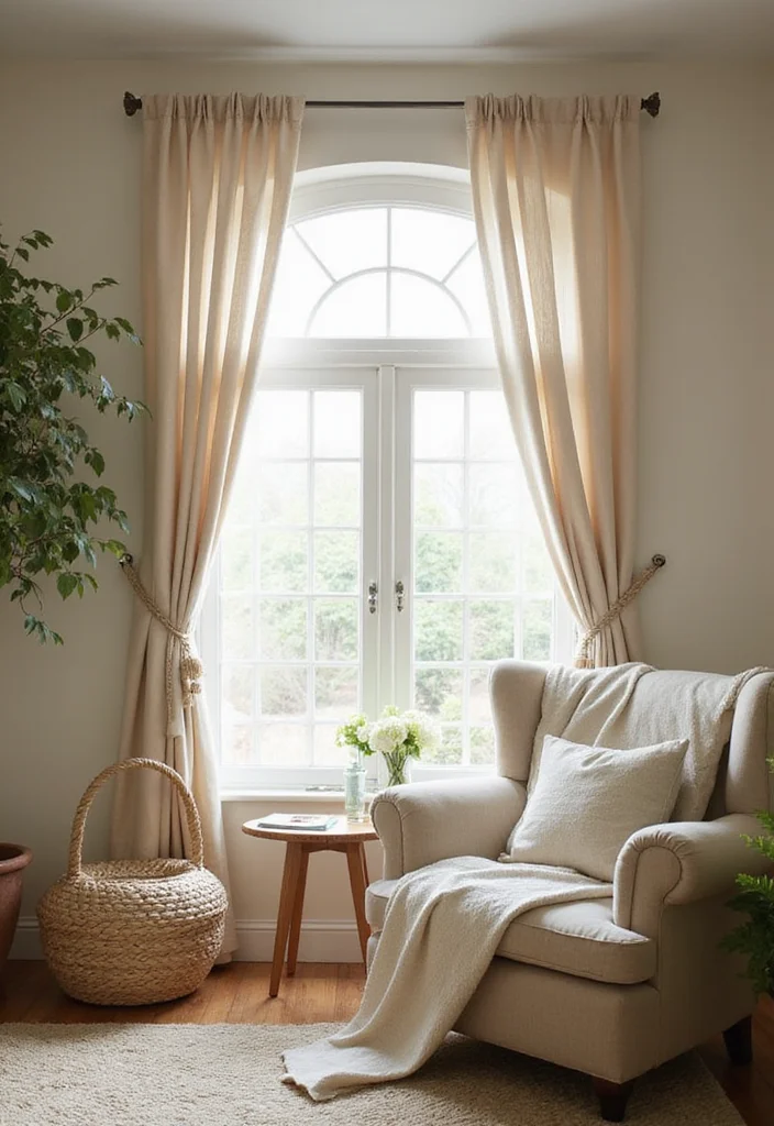 14 Bay Window Curtain Ideas for Balanced Elegant Framing - 4. Organic Cotton Sheers for Light and Airiness
