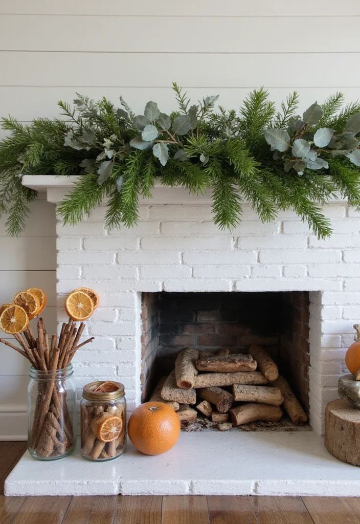 14 Christmas Fireplace Decor Ideas for Warm Festive Charm - 1. Nature-Inspired Greenery