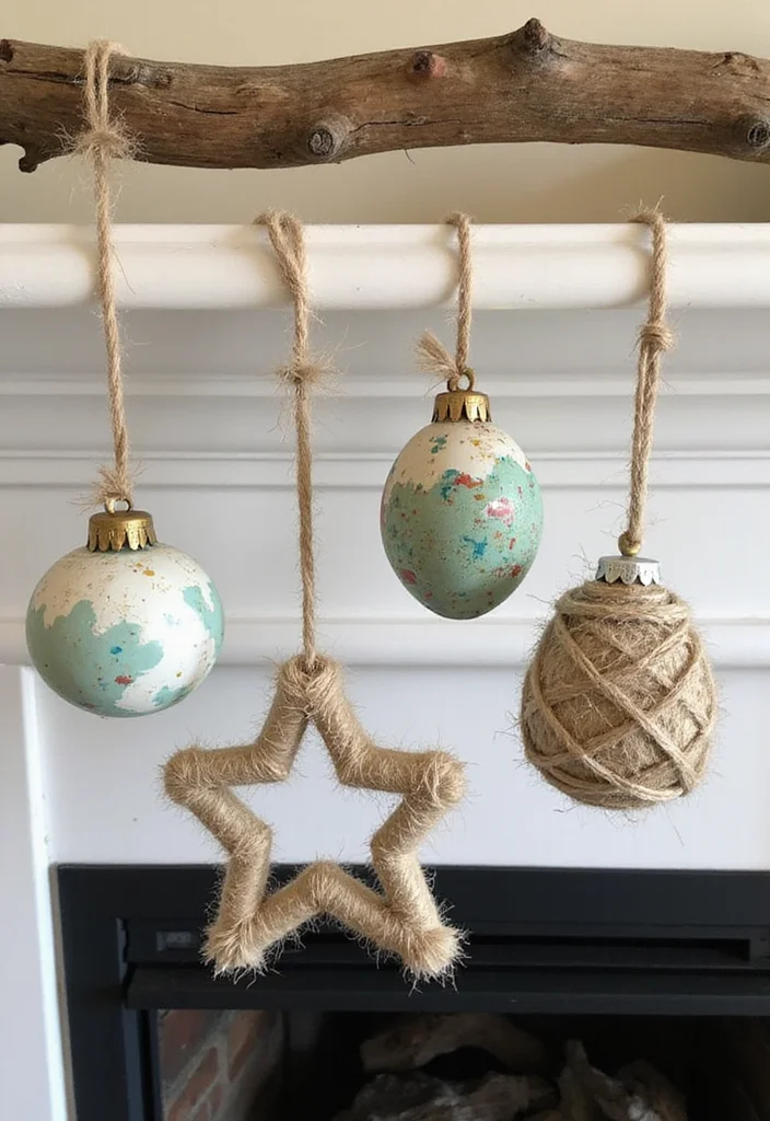 14 Christmas Fireplace Decor Ideas for Warm Festive Charm - 2. Upcycled Ornaments