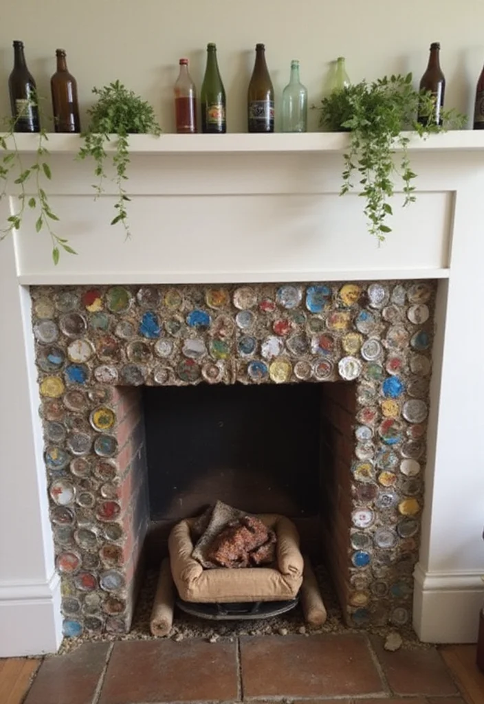 14 Christmas Fireplace Decor Ideas for Warm Festive Charm - 7. Recycled Material Accents