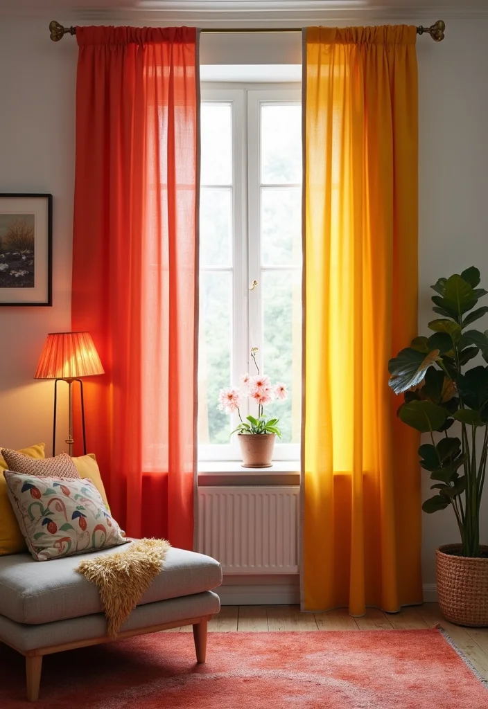 14 Curtain Ideas for Stylish Functional Window Updates - 11. Color-Blocked Curtains