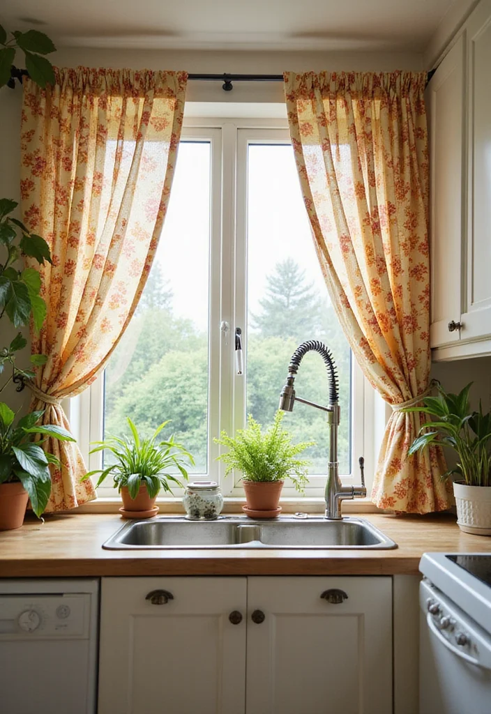 14 Curtain Ideas for Stylish Functional Window Updates - 12. Floral Print Drapes