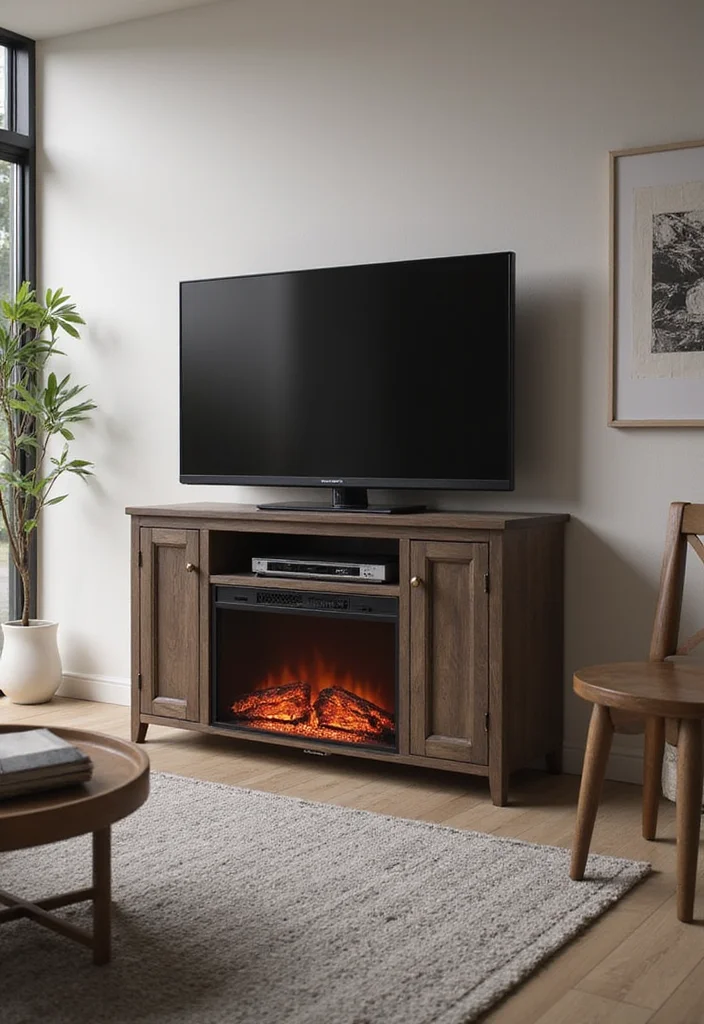 14 Electric Fireplace Ideas With TV for Modern Integrated Design 78 14 Electric Fireplace Ideas With TV for Modern Integrated Design - 8. Multi-Functional Electric Fireplace and TV Combo