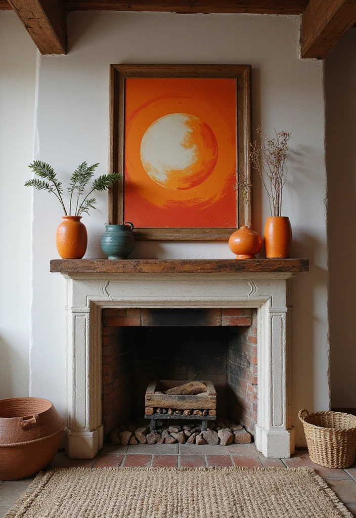 14 Fireplace Mantles Ideas for Classic Decorative Impact - 14. Bold Color Accents