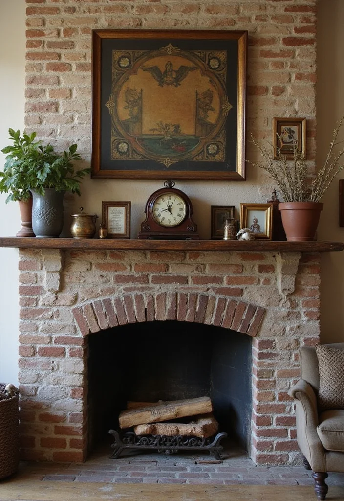 14 Fireplace Mantles Ideas for Classic Decorative Impact - 3. Vintage Finds Galore