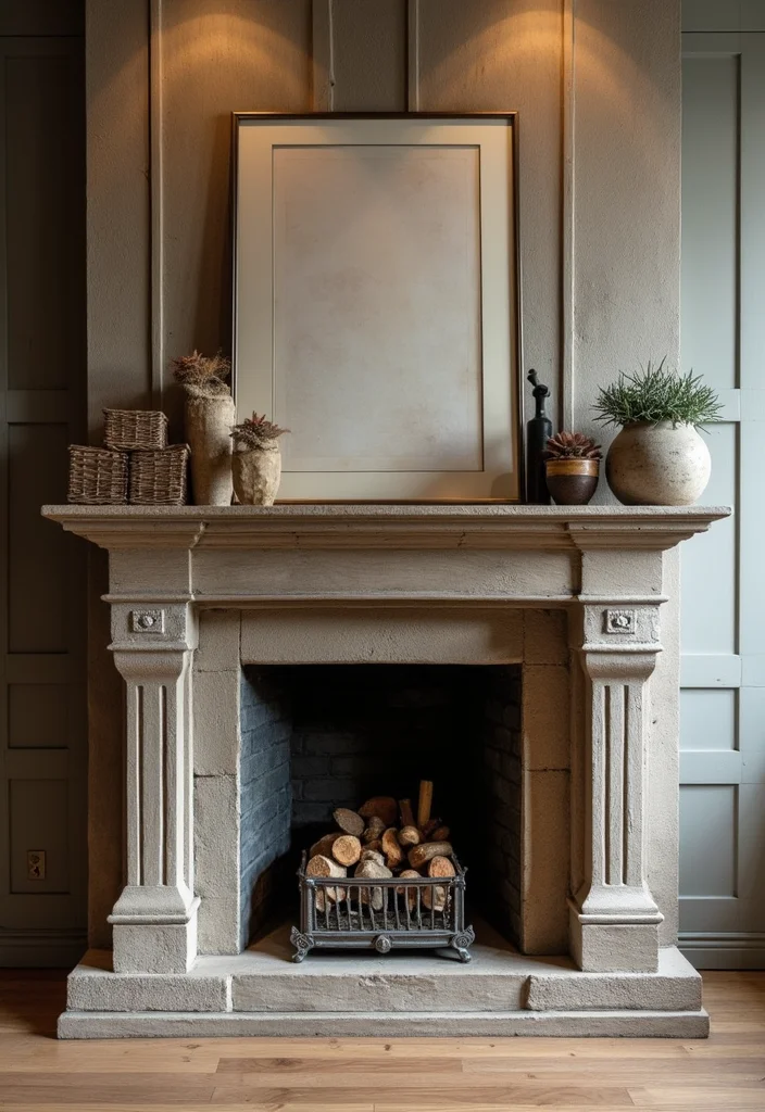 14 Fireplace Mantles Ideas for Classic Decorative Impact - 7. Layered Textures