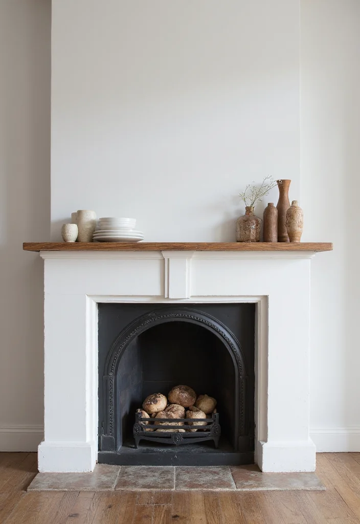 14 Fireplace Mantles Ideas for Classic Decorative Impact - 9. Minimalist Approach