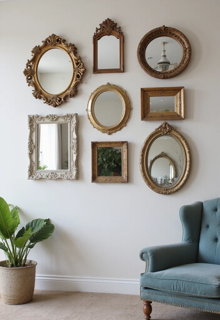 14 Ideas for Wall Decor to Refresh Any Room Easily - 10. Vintage Mirrors