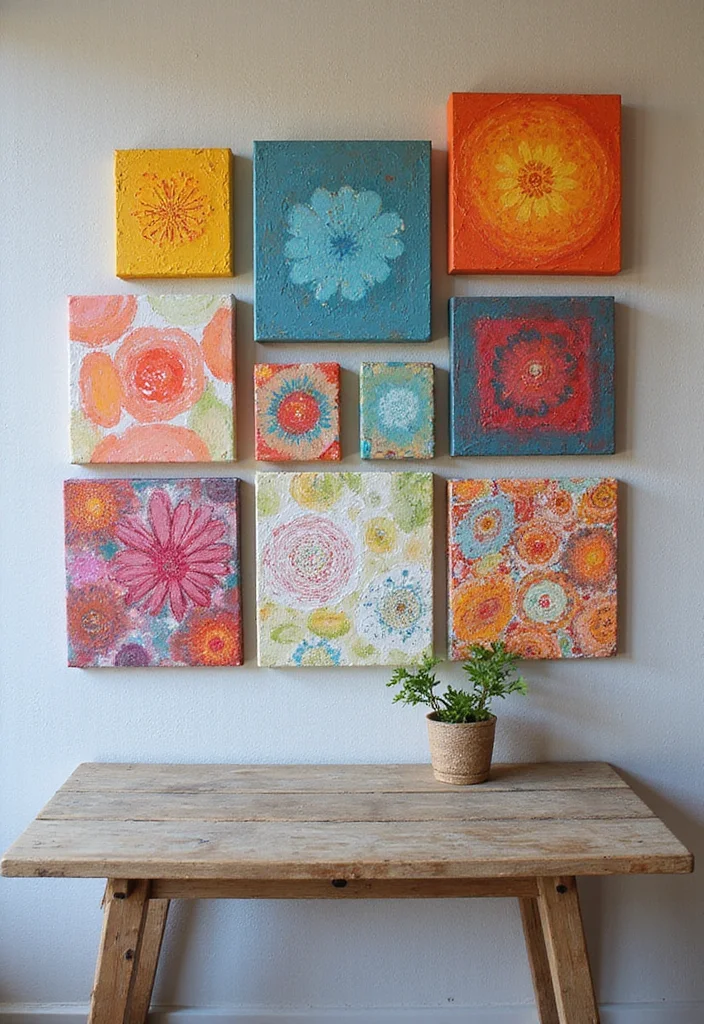 14 Ideas for Wall Decor to Refresh Any Room Easily - 3. Upcycled Canvas Art