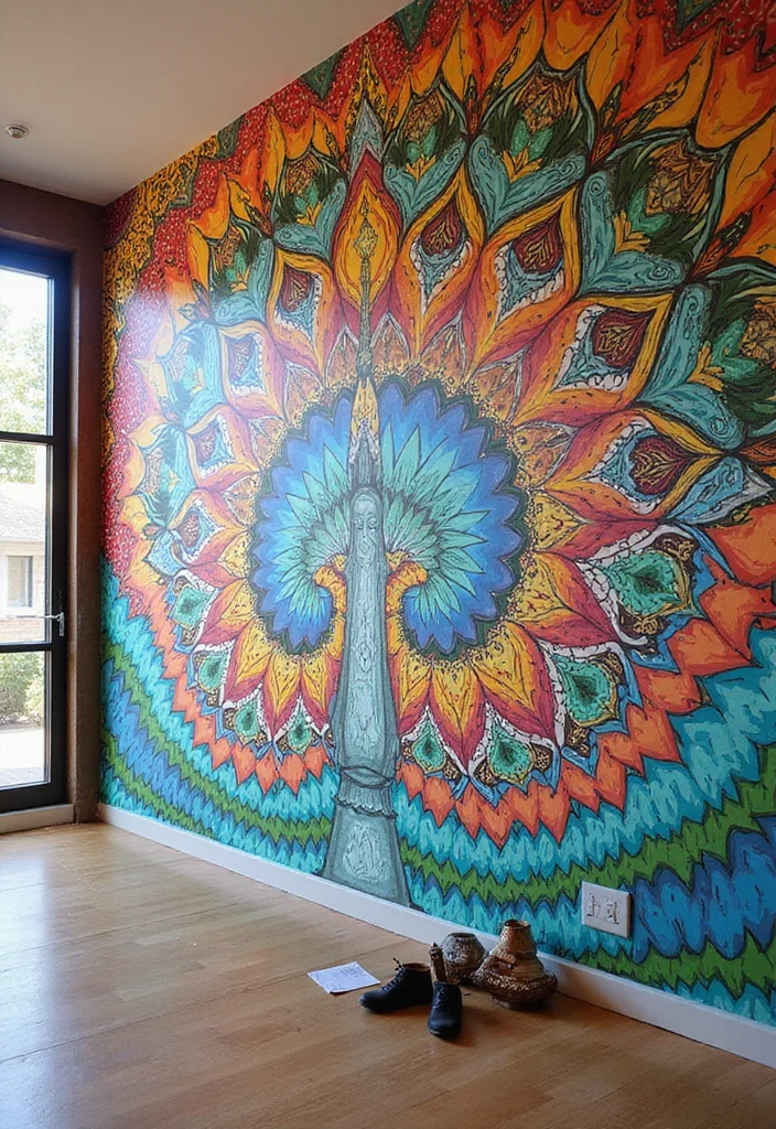 14 Ideas for Wall Decor to Refresh Any Room Easily - 8. Hand-Painted Mural