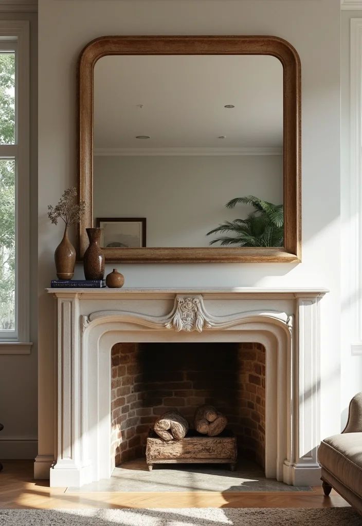 14 Large Living Room Wall Decor Ideas for Big Visual Presence - 3. Oversized Mirrors