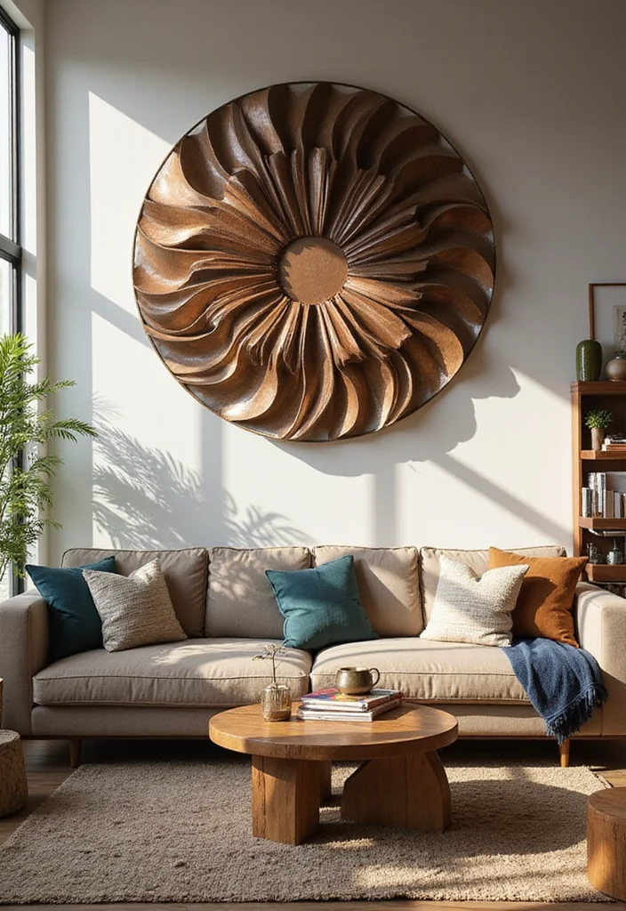 14 Large Wall Decor Ideas for Bold Statement Displays - 9. Sculptural Wall Art