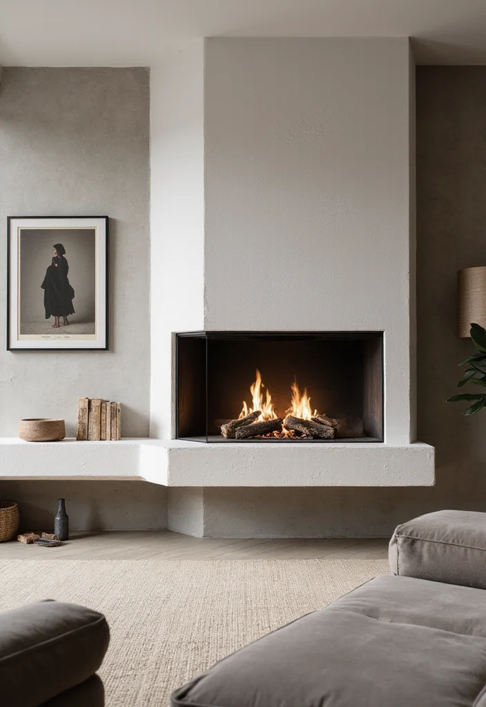 14 Mid Century Modern Fireplace Ideas for Sleek Retro Lines - 10. Wall-Mounted Fireplace