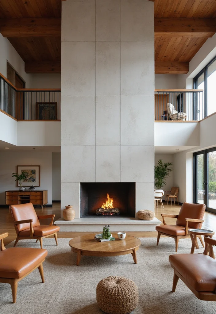 14 Mid Century Modern Fireplace Ideas for Sleek Retro Lines - 11. Two-Sided Fireplace