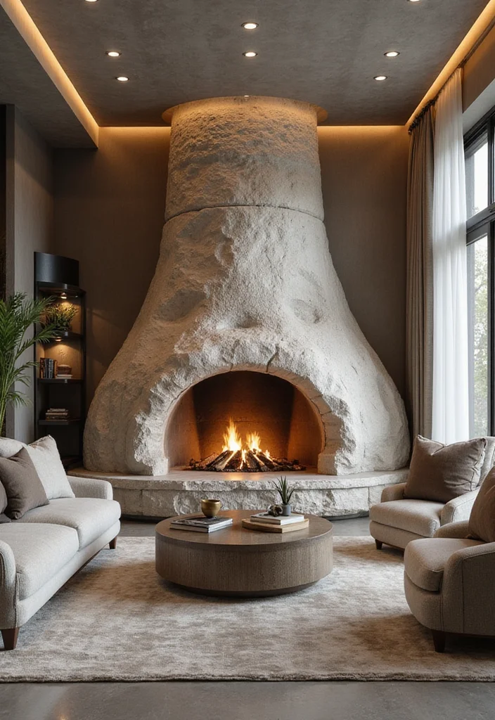 14 Mid Century Modern Fireplace Ideas for Sleek Retro Lines - 4. Circular Fireplace