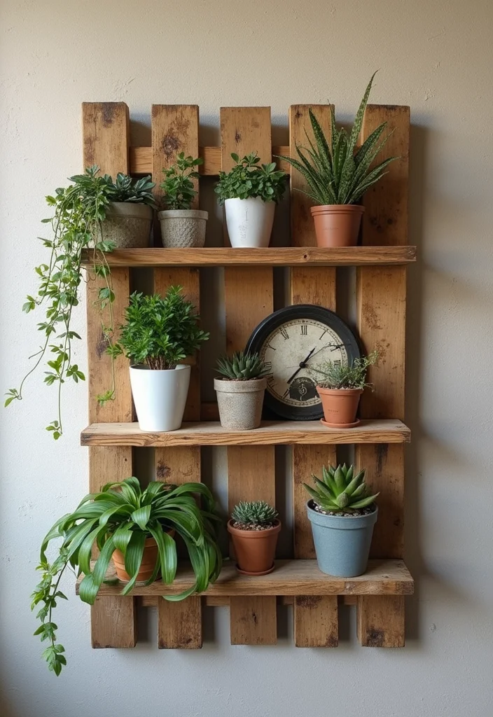 14 Rustic Wall Decor Ideas for Warm Natural Character - 10. Upcycled Wooden Pallets